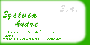 szilvia andre business card